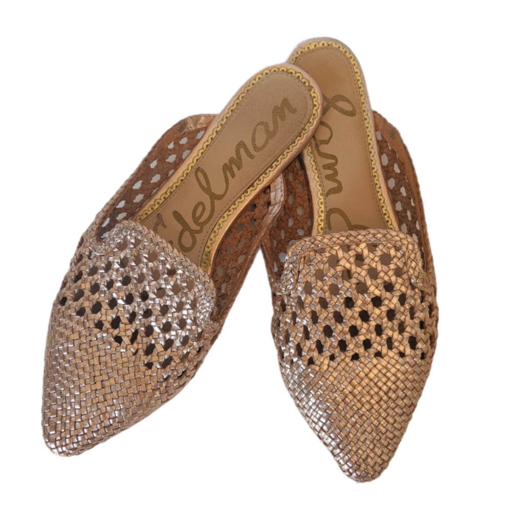 SAM EDELMAN Metallic Rose Gold Clara Mule Sz 10